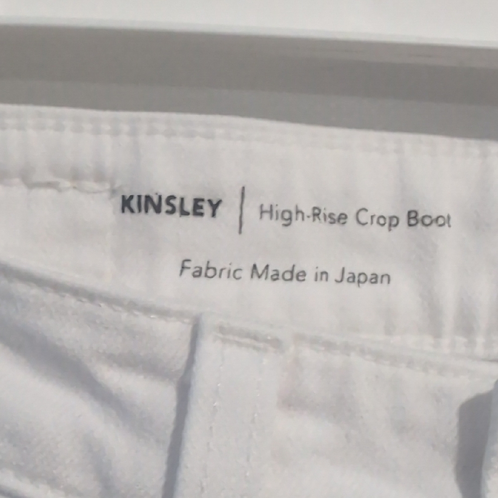 AG Adriano Goldschmied Kinsley High Rise Crop Boot White Jeans Size 26 - Picture 3 of 5